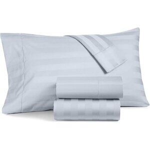 Charter Club 550TC 3-Pc Twin Cotton Stripe Sheet Set Vapor MSRP $98
